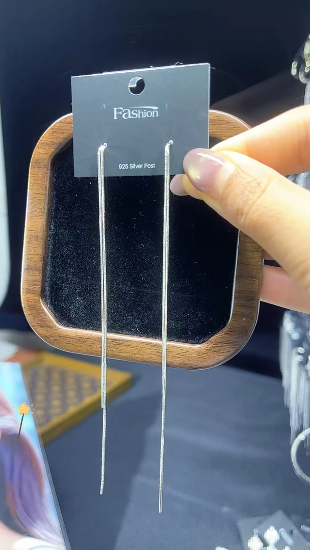 铜合金锆石耳饰 简约款百搭时尚14cm流苏耳环0225个性长款