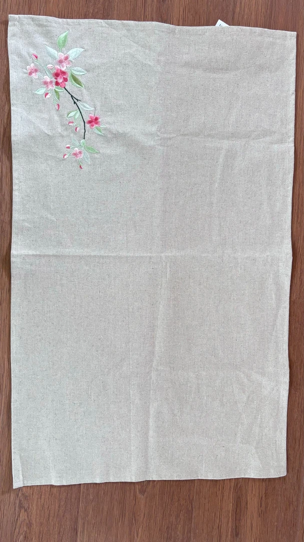 新-麻生活-【棉麻枕巾】刺绣枕巾