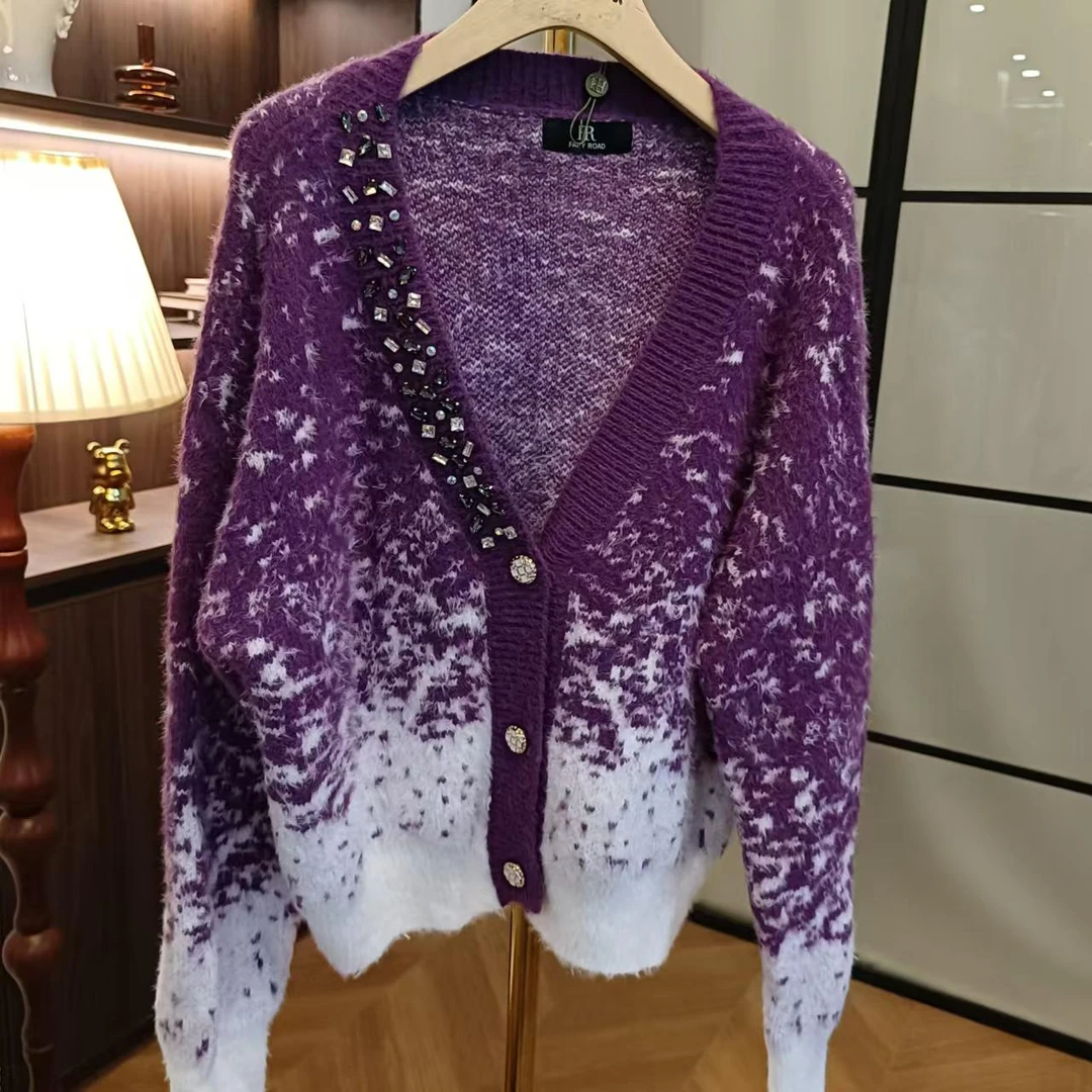 Z057 撞色长袖套头针织衫毛衣