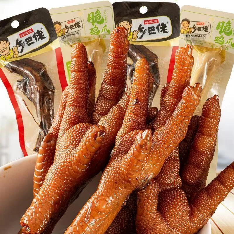 乡巴佬泡椒香辣卤味鸡爪网红爆款零食小吃食品深夜充饥必备零食