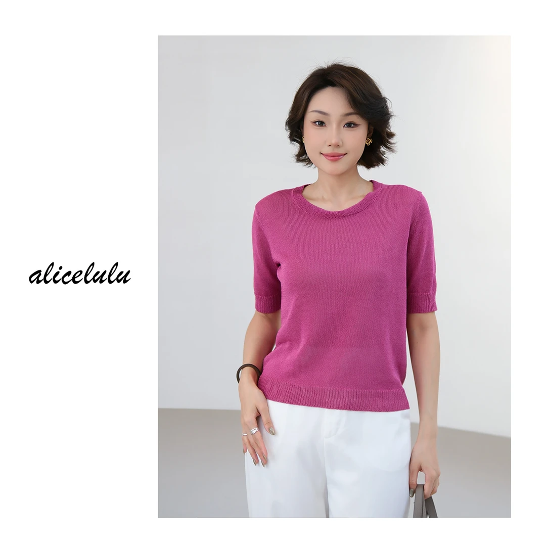 [alicelulu] 洋气减龄圆领毛衫针织衫亲肤显瘦百搭S2142646E