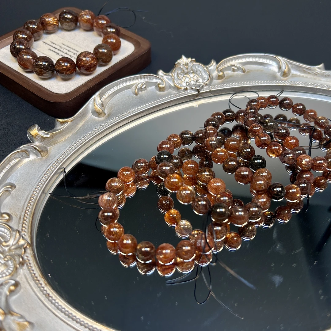 收藏级满发顺发黑金超七水晶手串多样性发其一