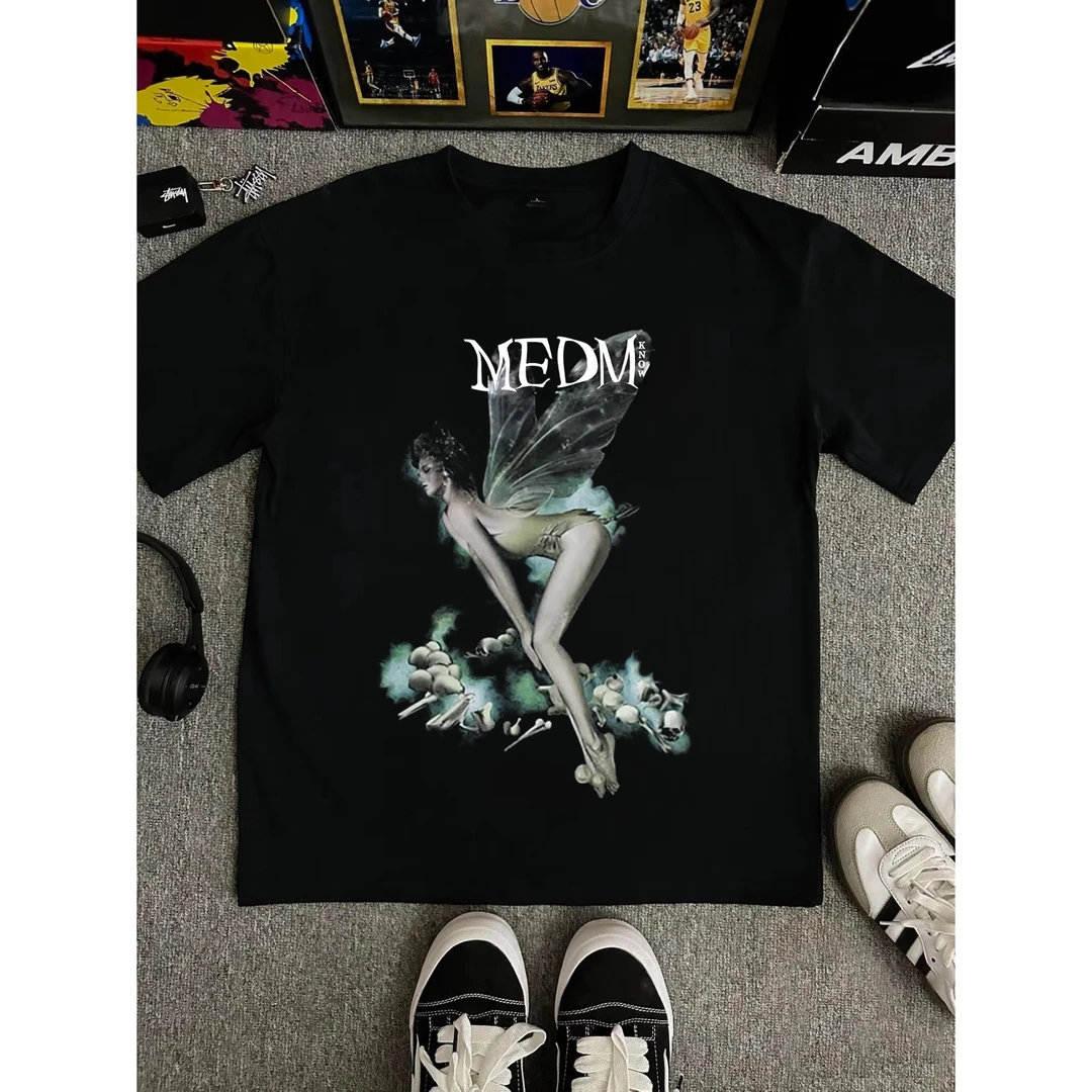 ME DMKNOW国潮纯棉重磅字母印花欧美短袖小众ins夏季休闲t恤男女