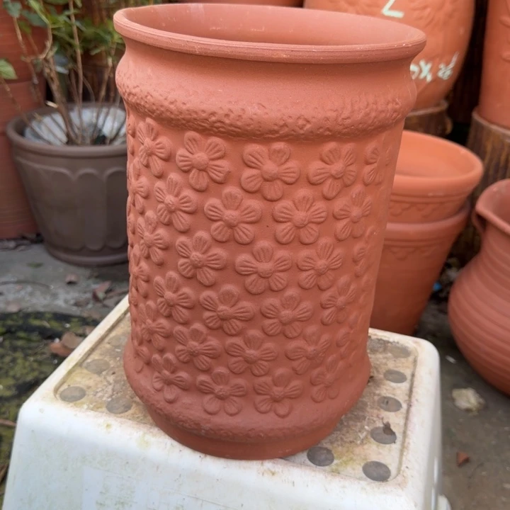 花盆紫砂口20高30宜兴紫砂 瑕疵小花模糊