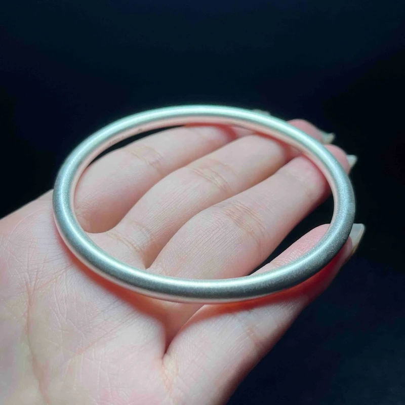 足银银制品 【小魏总返场福利】足银圆管古法手镯（5*4mm）