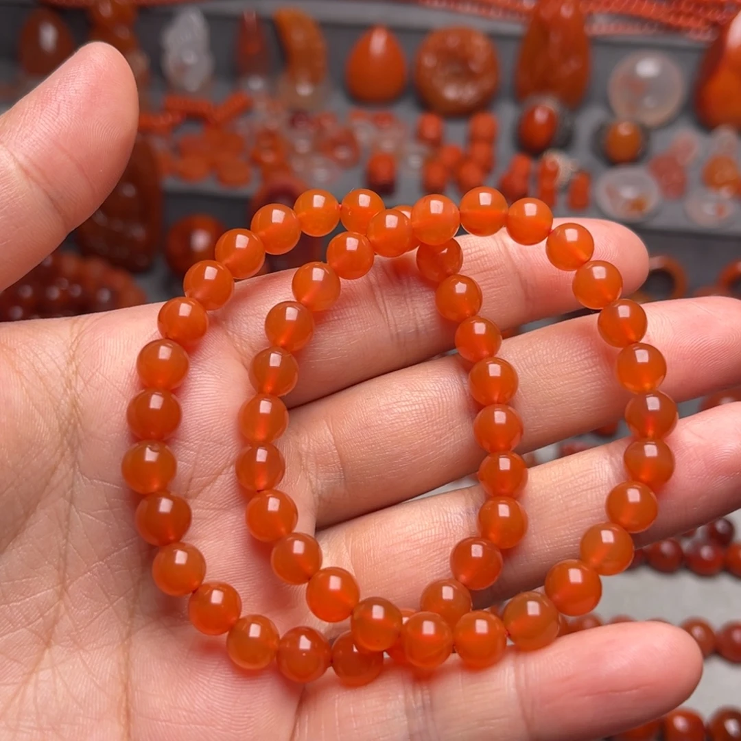 长***家南红玛瑙未镶嵌冰红7m