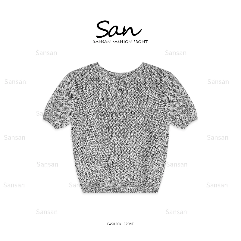【SANSAN】显瘦气质百搭时尚休闲套头复古上衣DY-8098