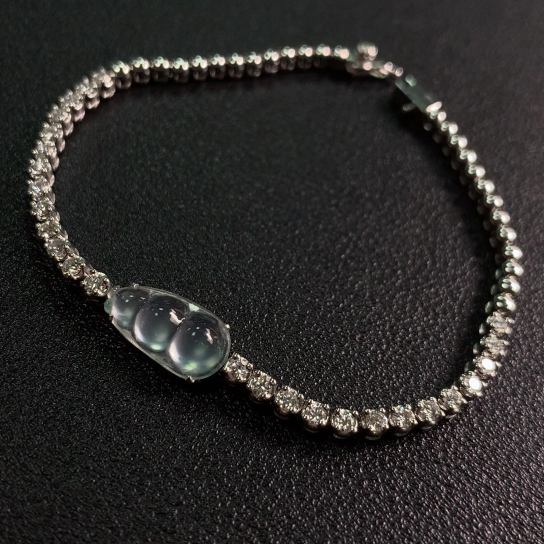 18K金镶嵌手链翡翠手链