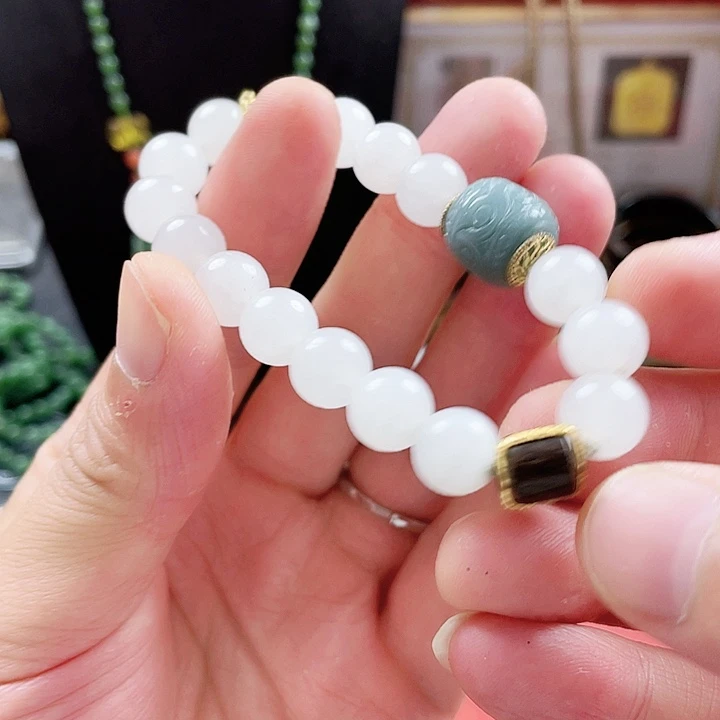 未镶嵌手链和田玉（白玉）天然和田玉白玉手链