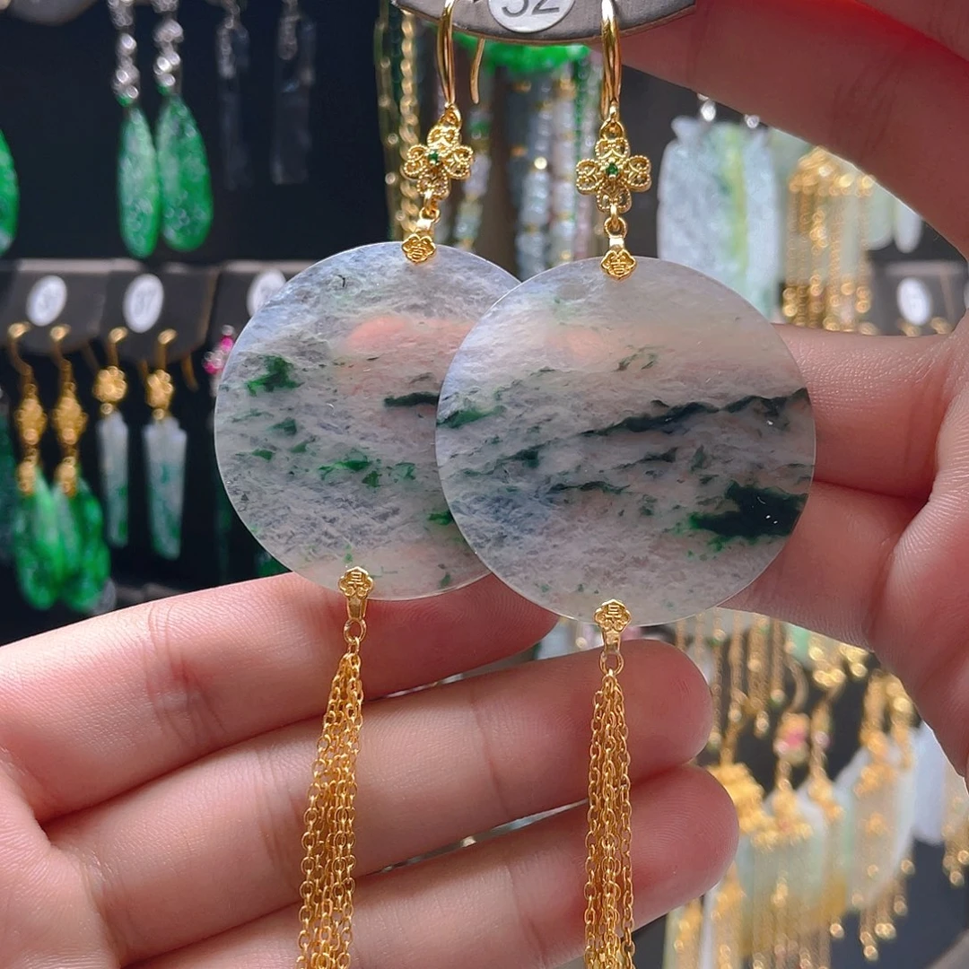 翡翠未镶嵌耳饰翡翠