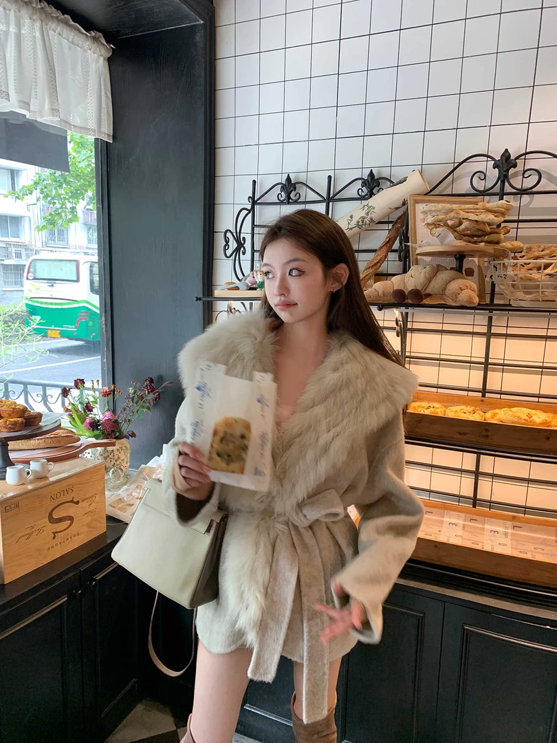 【冬日宿命】一衣四穿连帽羊毛大衣+狐狸毛马甲