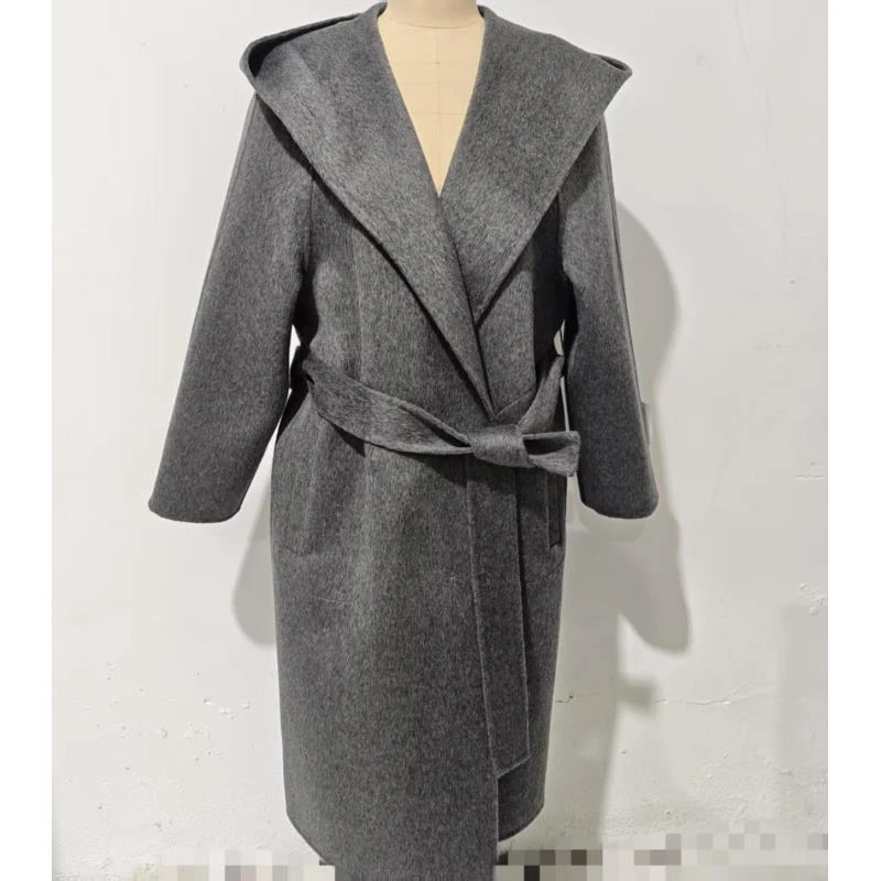 （9817）鄂市产地 连帽系带大帽子长款外套