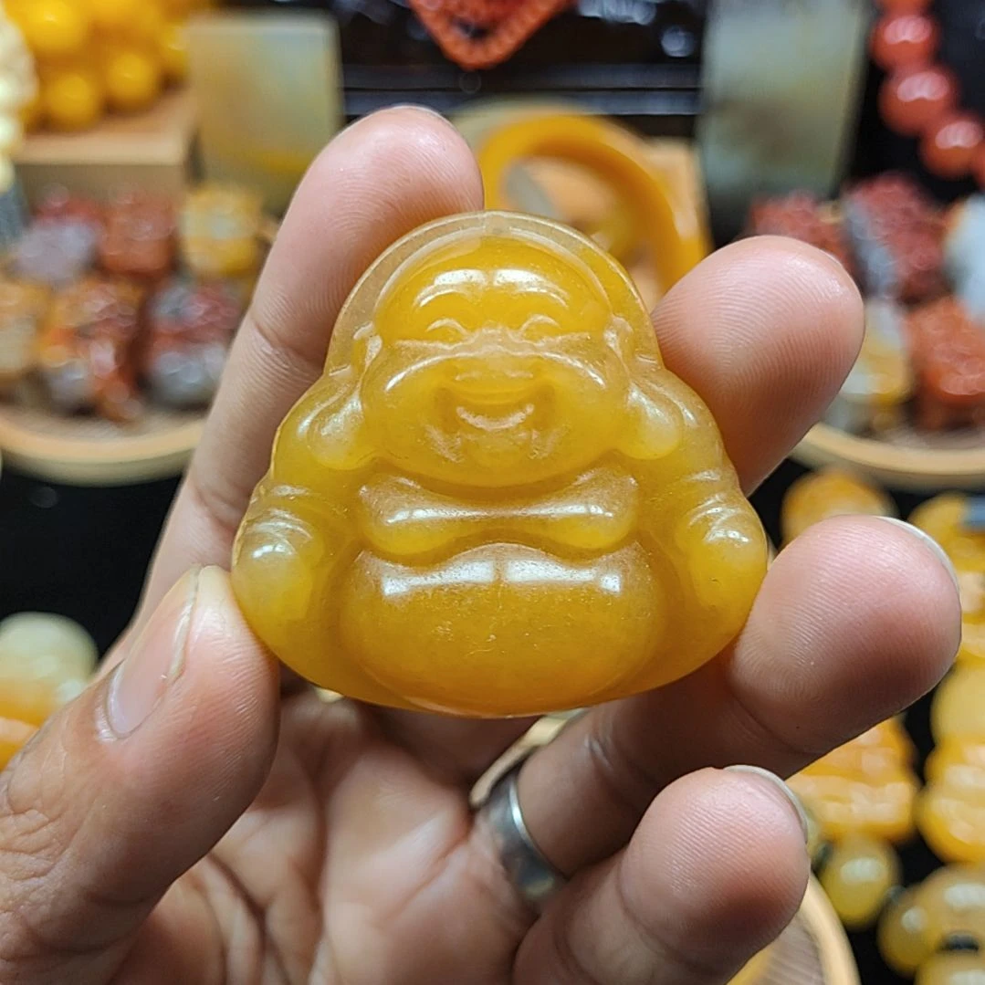 石英质玉（黄龙玉）未镶嵌颈饰