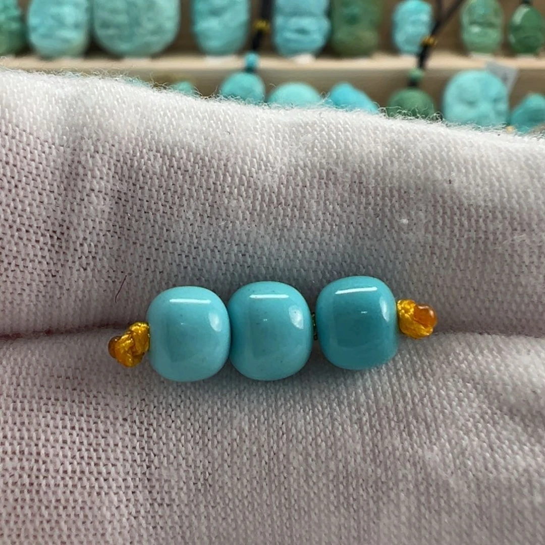 未镶嵌绿松石老型珠套珠6.3mm