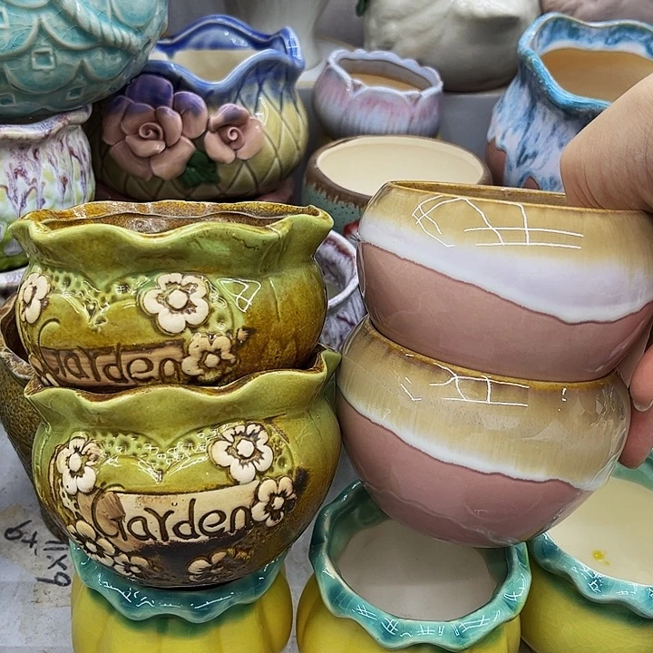 多肉绿植陶瓷花盆9.9包邮，有龙