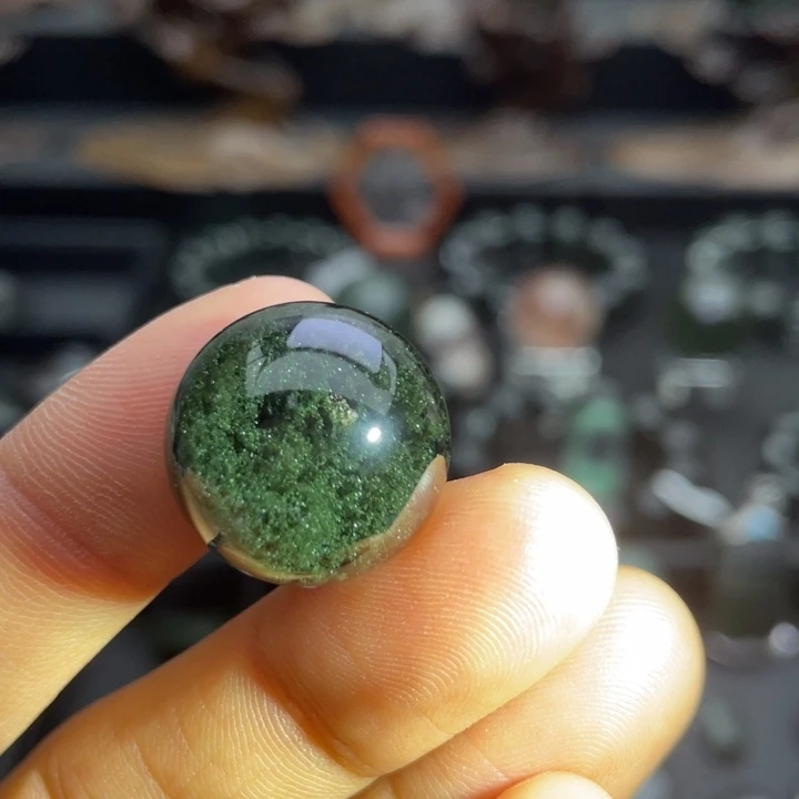 水晶未镶嵌颈饰绿幽灵单珠定制