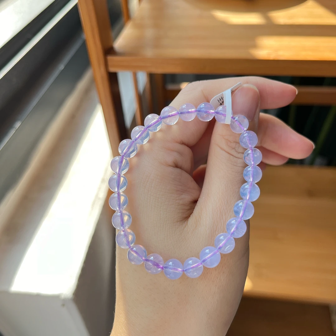 【珠宝厂长】约7mm紫玉晶圆珠手串