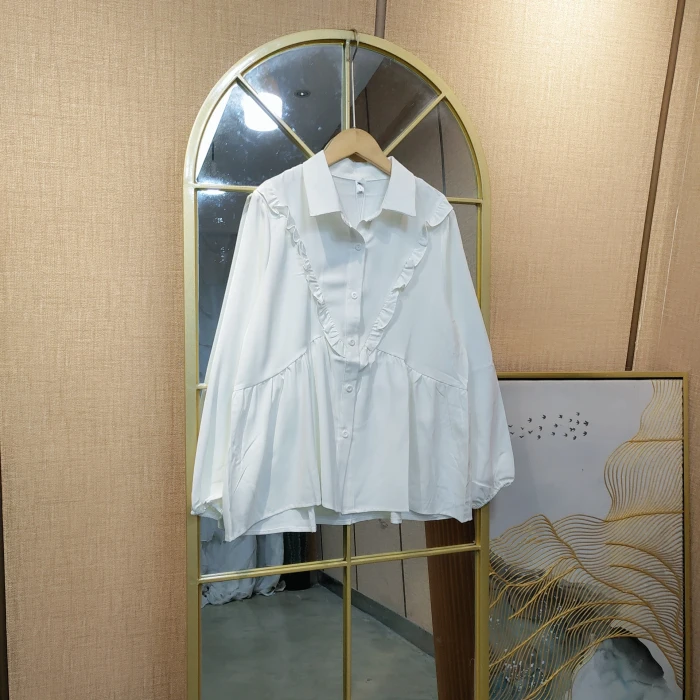 CL137孕妇白色衬衣M90-120L130XL140