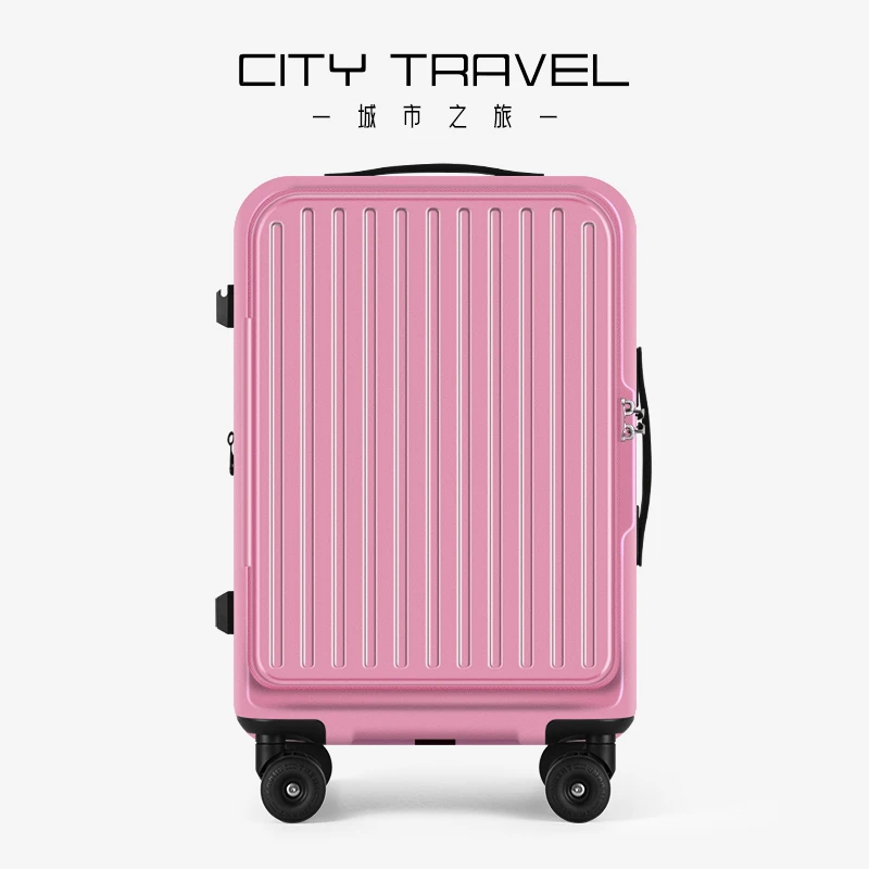 城市之旅可扩展防爆拉链行李箱女前开大深仓拉杆箱男密码箱旅行箱