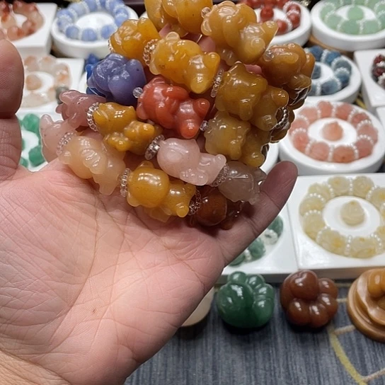 石英质玉（非洲翠）合金手串