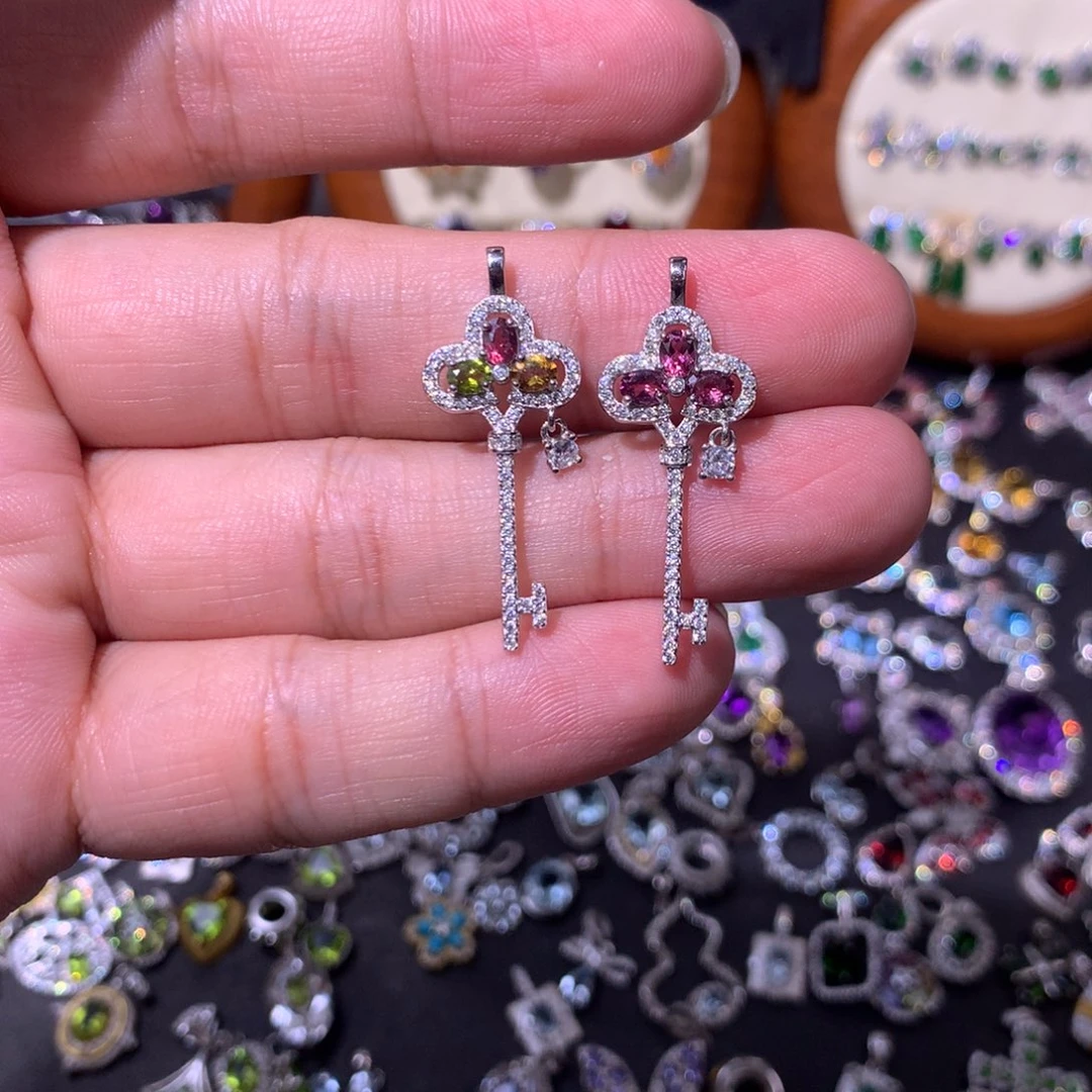 阿***鬼碧玺吊坠(不含链)银S925镶嵌