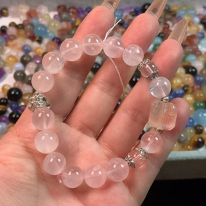烟晶手链合金粉水晶手串