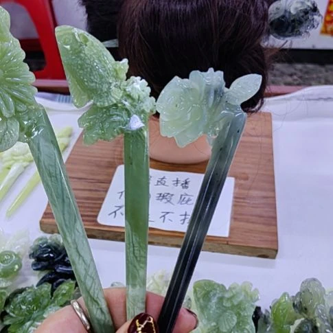 蛇纹石玉合金发饰