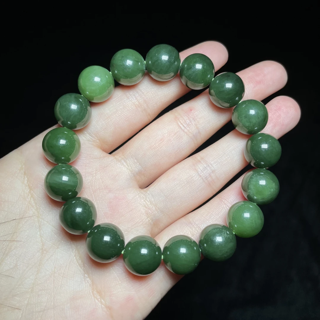 【玉总珠宝】天然和田碧玉手串手链贵气礼物多样性发一CAN4010146