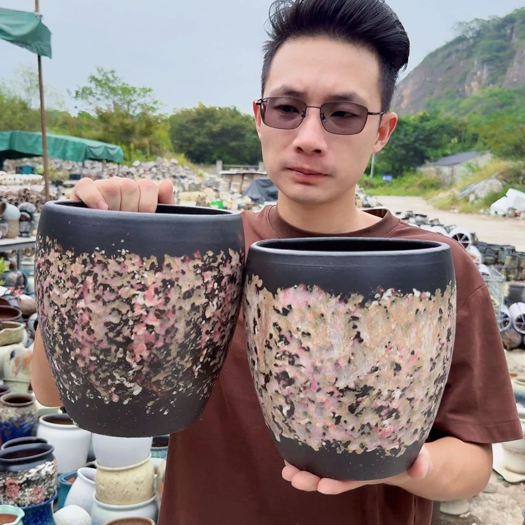 紫砂花盆瑕疵颜色随机发两个