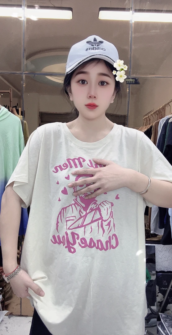 外贸纯棉T恤奶呼呼粉色men