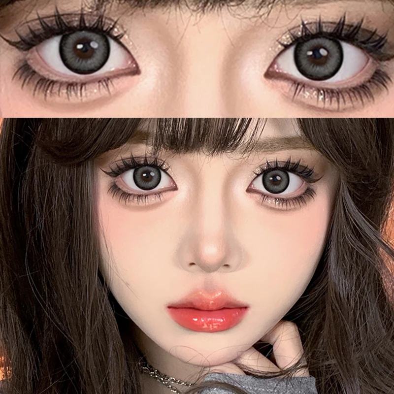 琪瞳人间芭比芝麻奶糊学生美瞳隐形眼镜半年抛2片装近视可选度数