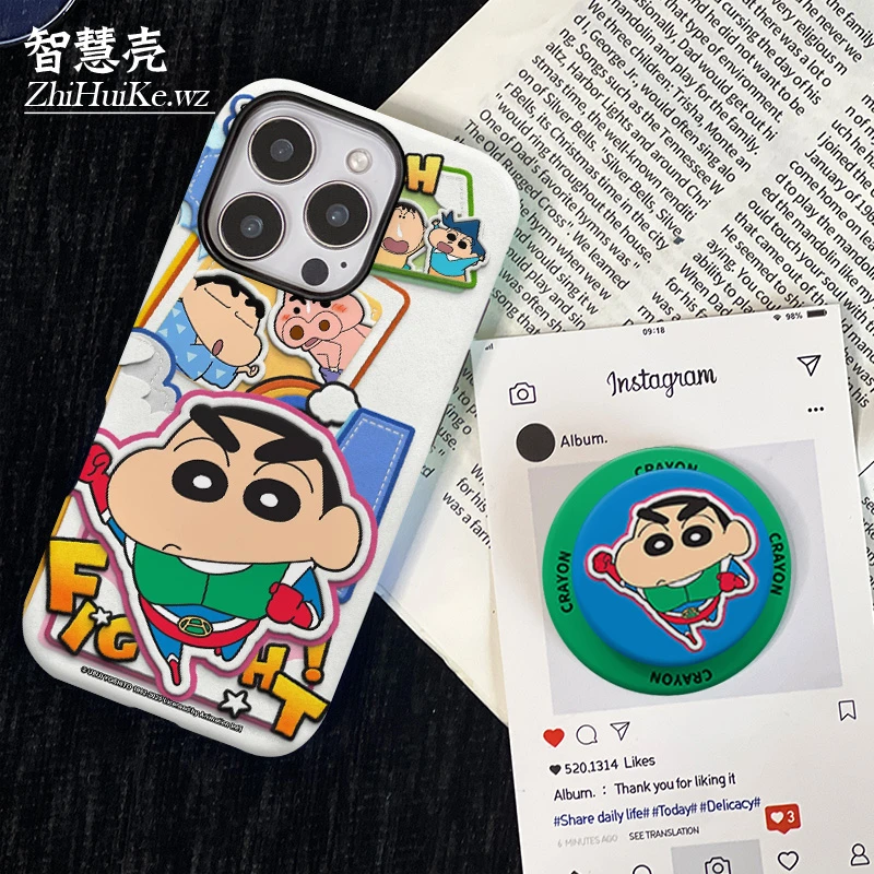 超人小新磁吸支架菲林壳适用16promax手机壳小米14华为mate60