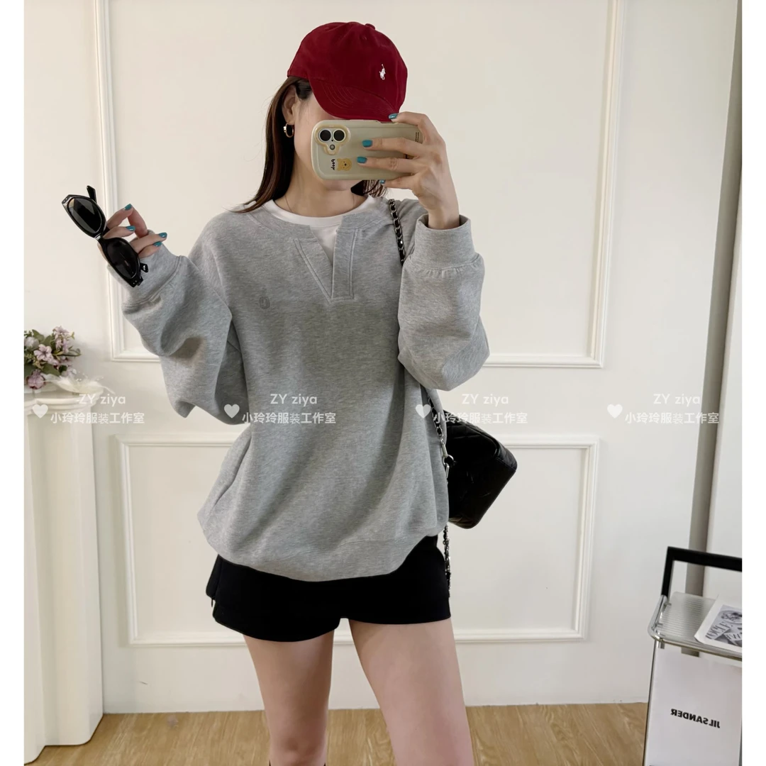 撞色设计感假两件卫衣（不加绒）3621