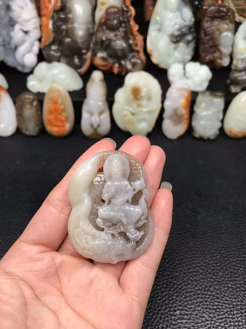 和田玉观音，降龙观音