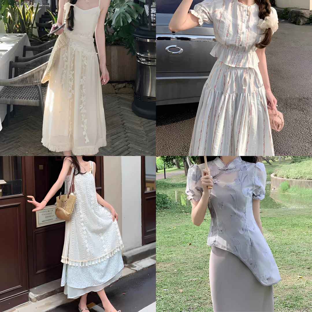 （29.9-69.9）春夏仙仙显瘦气质海边拍照长短款连衣裙套装
