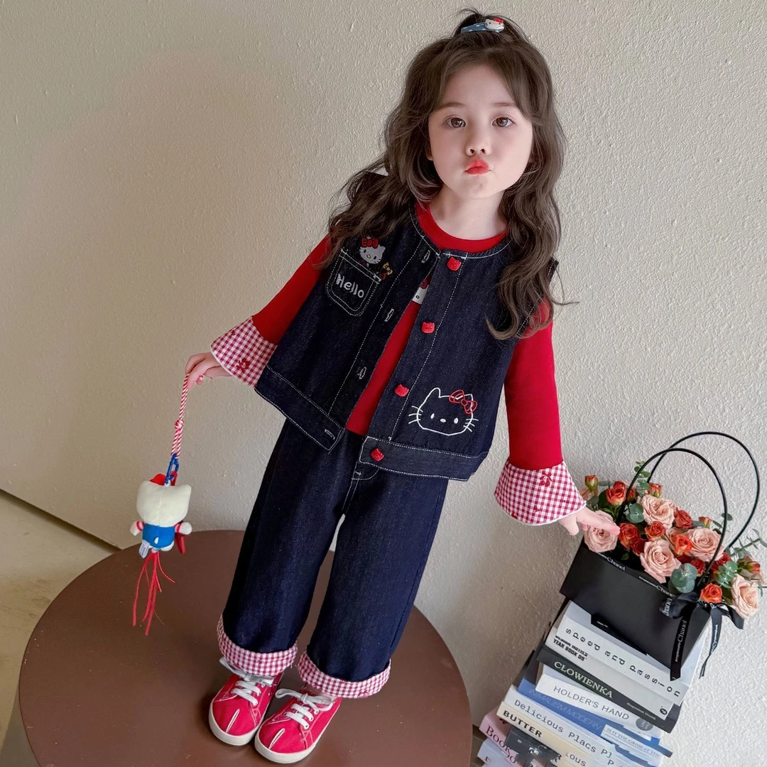 女童秋装套装中小童韩版儿童春秋款衣服女宝宝新款洋气三件套