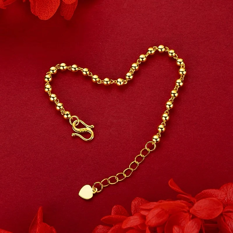 XM257高定镀K金版本豆豆光珠手链