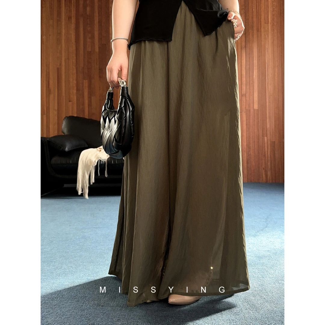 应小姐【山本裙裤】微胖大码显瘦设计款阔腿高腰百搭肌理感裙裤