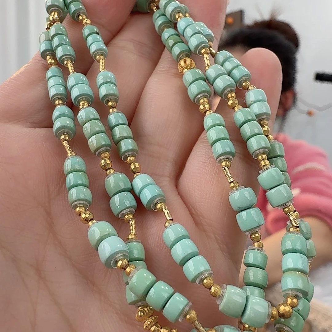 绿松石18K金镶嵌珠宝半成品