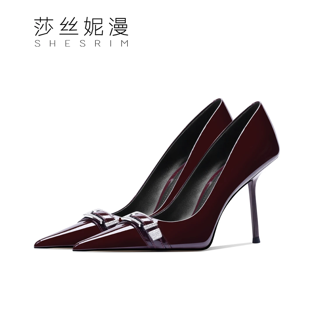 【卢浮之夜】秋冬季浅口高跟鞋上新女士新款尖头细高跟真皮高跟单鞋