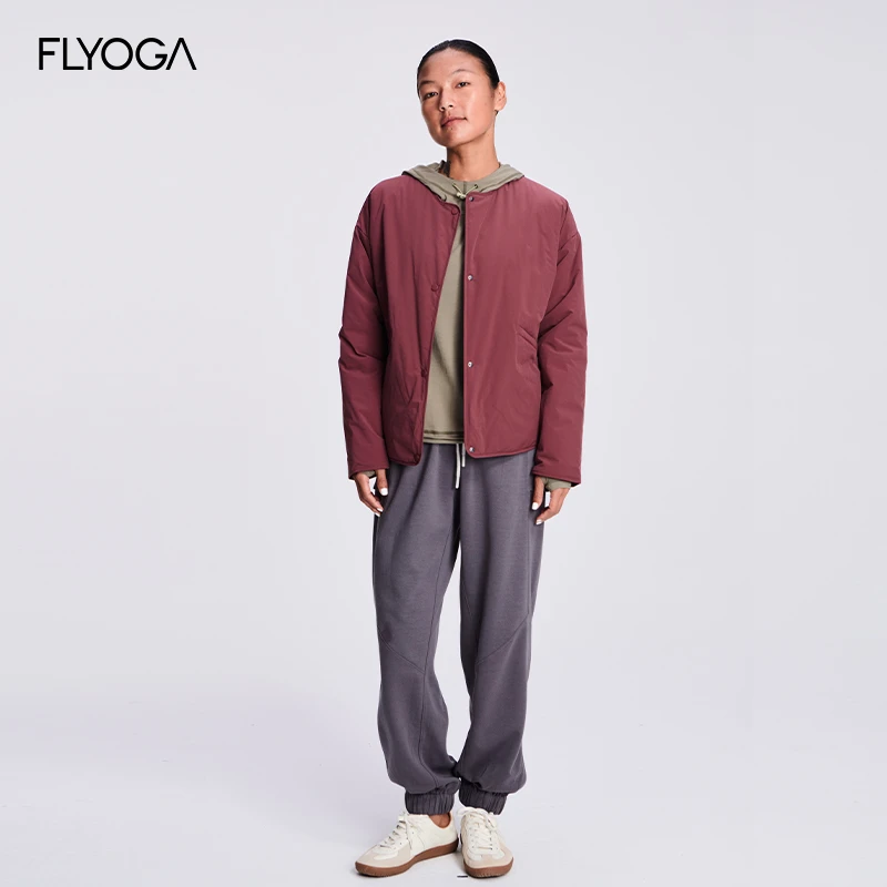 FLYOGA飞蓝冬p棉运动外套保暖健身休闲宽松防风舒适53604