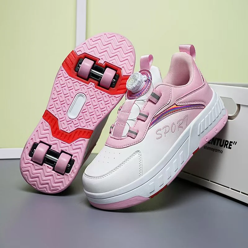 滑轮四轮变形暴走鞋男女儿童青年学生带轮子可拆卸溜冰隐藏鞋双排