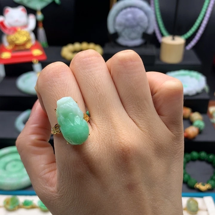 翡翠戒指未镶嵌翡翠貔貅戒指