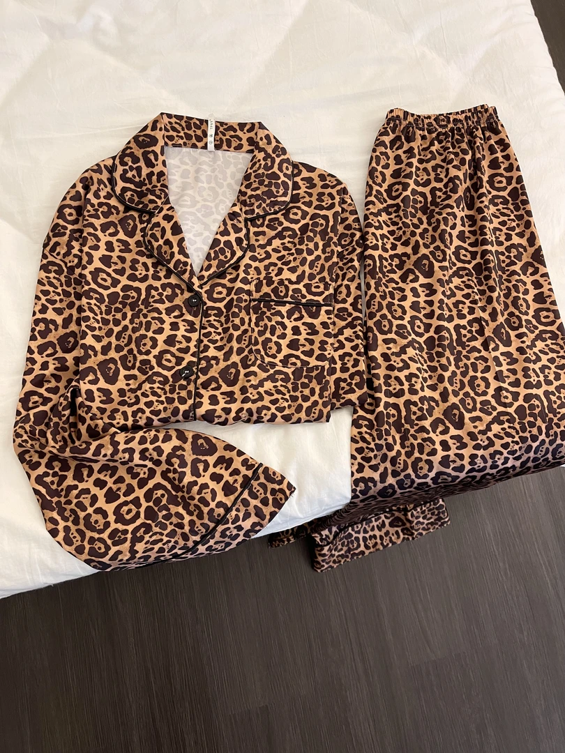 【DMXJ大梦想家】甜美可爱豹纹气质睡衣女款夏季新款长裤家居服套装