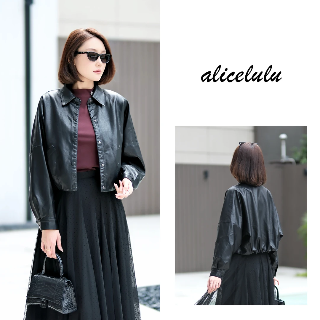 4 ALICE “旺角夜莺”短外套 时髦蝙蝠袖 酷飒翻领 S2142011Tr