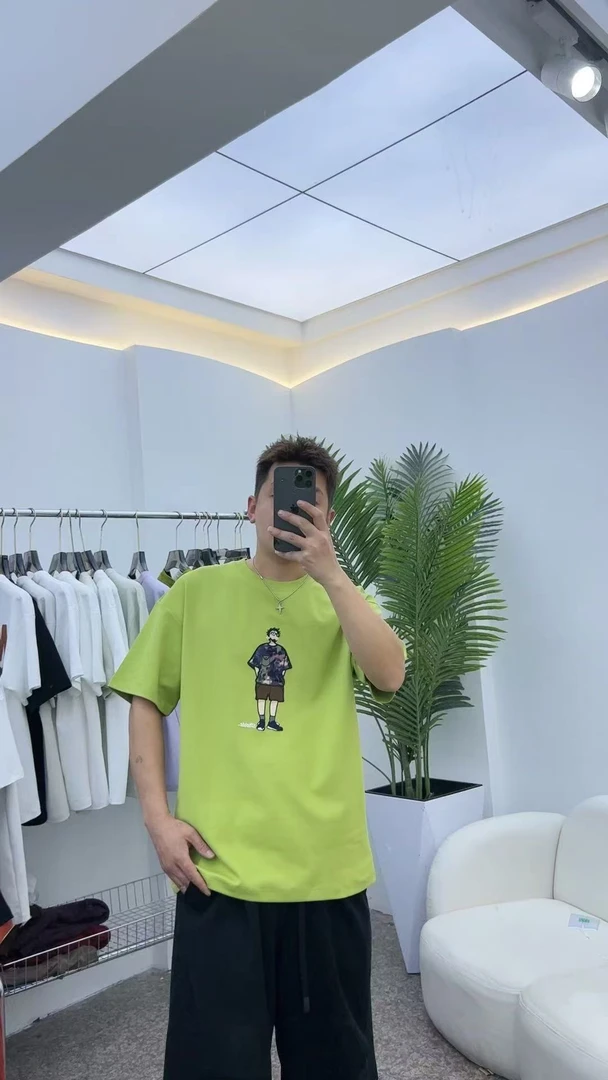 短袖圆领夏季青年日常刺绣T恤休闲百搭时尚度假风潮流宽松男士618