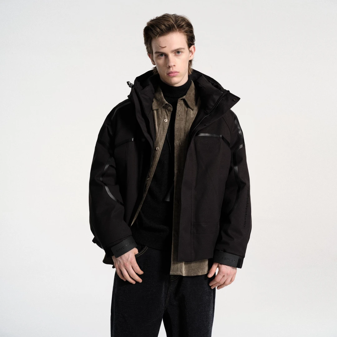 CityDay【楠哥】立体压印 高质激光切割老钱压胶连帽羽绒服 250556