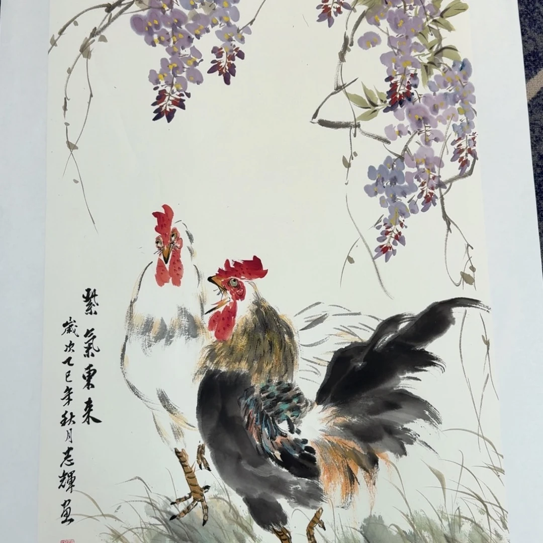 国画纯手绘山水花鸟