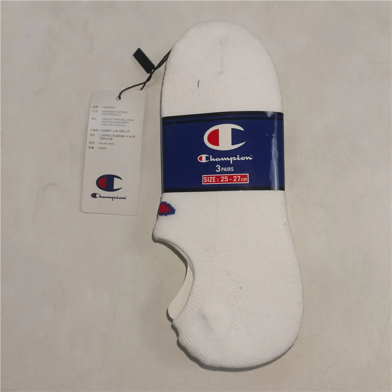 Champion冠军运动袜男女同款舒适透气简约休闲船袜CMSCP501-