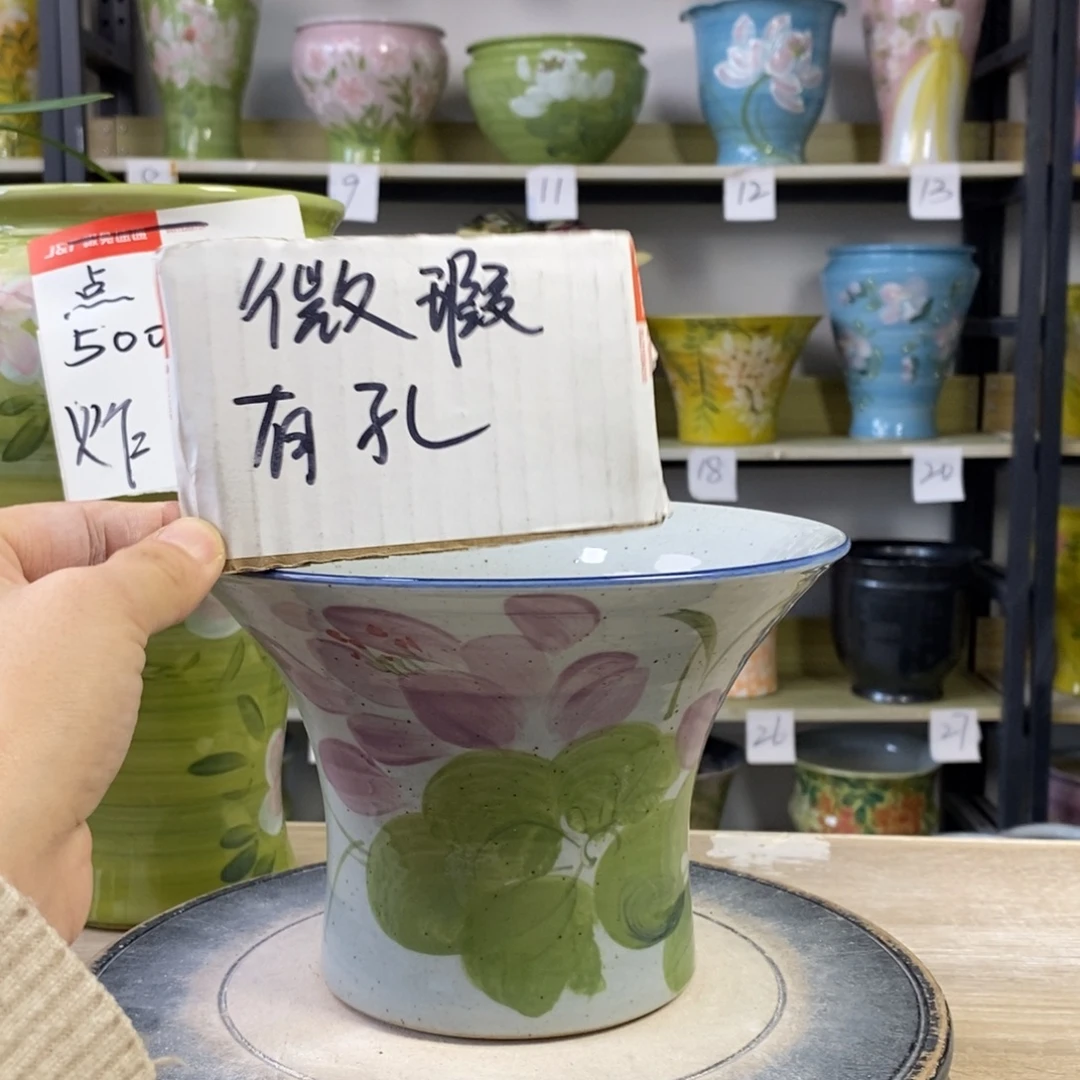景德镇手工手绘陶瓷花盆